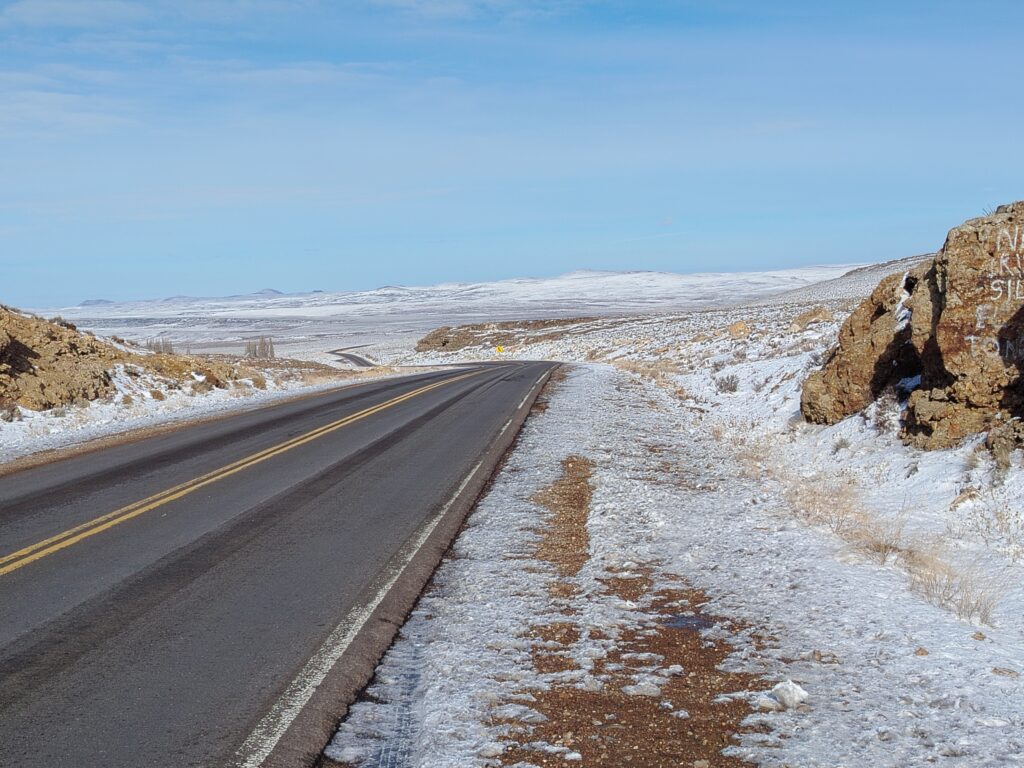 nieve en la ruta